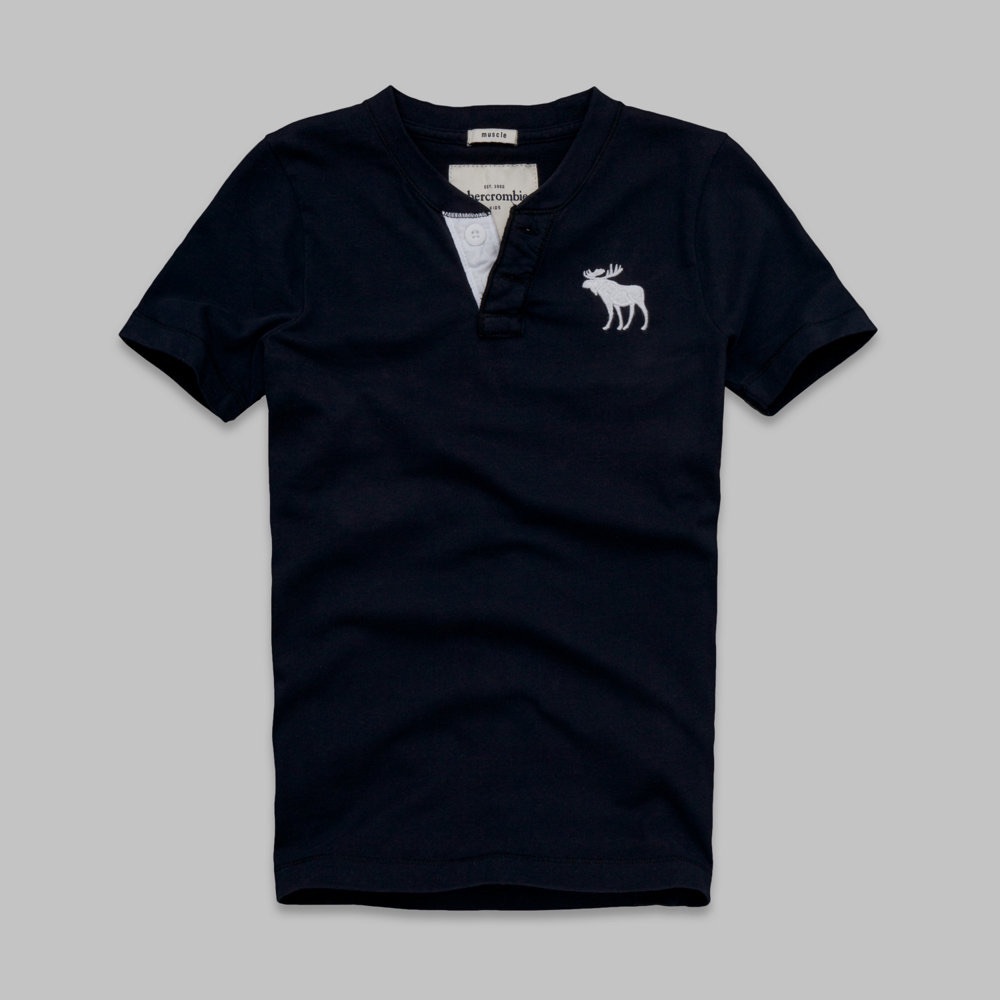 NWT Abercrombie kids a&f kids classic henley tee